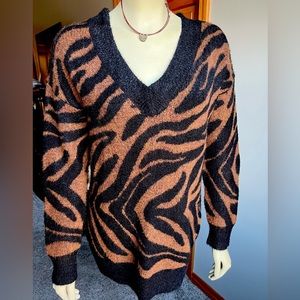 PEYTON JENSEN for Evereve Rylan Zebra Sweater Size Small